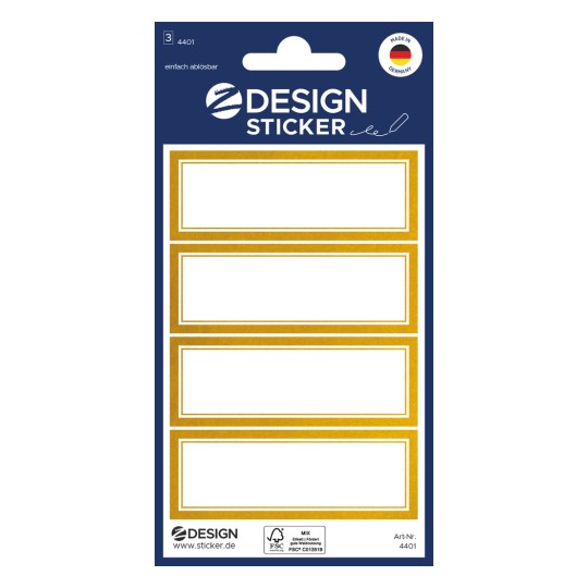 Εικόνα συσκευασίας: Z-Design, Άρθρο: 4401, Αυτοκόλλητα για επιγραφή, 85 x 160 mm, Μικρή συσκευασία, 12 αυτοκόλλητα / 3 φύλλα.