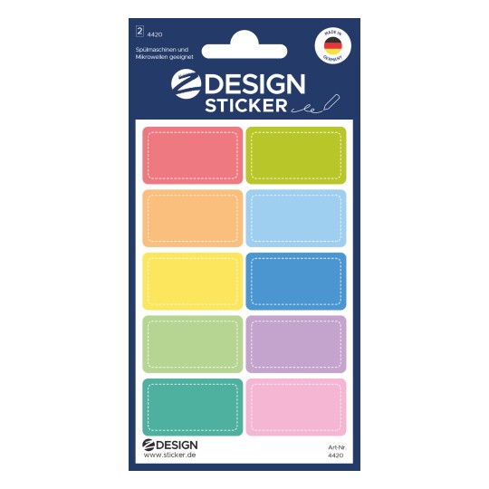 Εικόνα συσκευασίας: Z-Design, προϊόν: 4420, αυτοκόλλητα για επιγραφή, 85 x 160 mm, μικρή συσκευασία, 20 αυτοκόλλητα / 2 φύλλα.