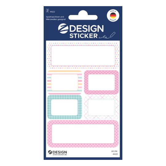 Εικόνα συσκευασίας: Z-Design, Άρθρο: 4422, Αυτοκόλλητα για ετικετογράφηση, 85 x 160 mm, Μικρή συσκευασία, 12 αυτοκόλλητα / 2 φύλλα?