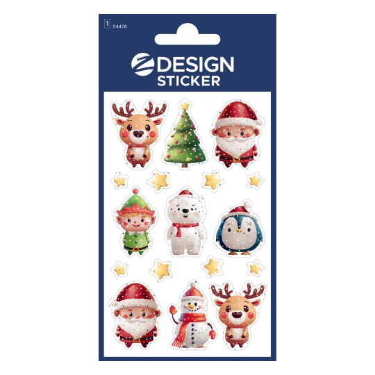 Συσκευασία: Z-Design, Άρθρο: 54478, Αυτοκόλλητα Χριστουγέννων, 85 x 160 mm, Μικρή συσκευασία, 17 αυτοκόλλητα / 1 φύλλο.
