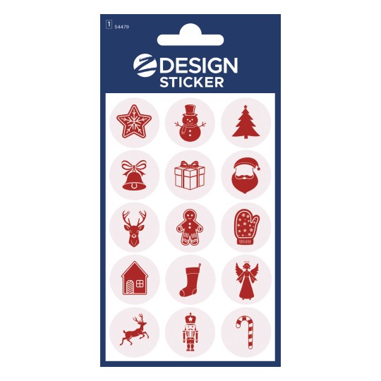 Συσκευασία: Z-Design, Άρθρο: 54479, Χριστουγεννιάτικα αυτοκόλλητα, 85 x 160 mm, μικρή συσκευασία, 15 αυτοκόλλητα / 1 φύλλο.