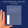 Σύγκριση μεγέθους με το χέρι, άρθρο: 51066, ένα φύλλο αυτοκόλλητων ετικετών ονόματος, μέγεθος: 76 x 19 mm, χρώμα: λευκό;