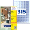 Εικόνα συσκευασίας με φύλλο ετικετών: Avery Zweckform Στρογγυλές Ετικέτες, αποσπώμενες, Άρθρο: 6221REV-10, Μορφή: ⌀ 10 mm, Καταλληλότητα εκτυπωτή: Inkjet, Laser ασπρόμαυρο, Έγχρωμος Laser, Περιεχόμενο: 3.150 Ετικέτες / 10 φύλλα, 315 Ετικέτες/φύλλο.