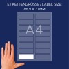 Σύγκριση μεγέθους με το χέρι, Άρθρο: L4783-20, ένα φύλλο ετικετών ονομάτων, Διάσταση: 88,9 x 31 mm, Χρώμα: Λευκό?