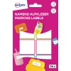 Εικόνα συσκευασίας: Avery, Άρθρο: NAME16C, Διάσταση: 34 x 48 χιλιοστά, Περιεχόμενο: 16 ετικέτες / 2 φύλλα, 8 ετικέτες/ρολό?